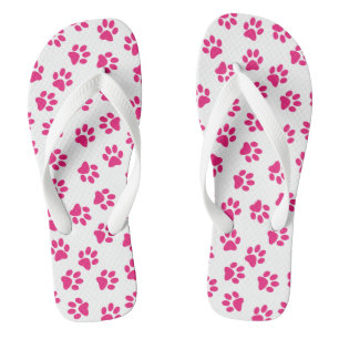 Patroon van poten, hondenpoten, roze poten teenslippers