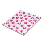 Patroon van poten, hondenpoten, roze poten tegeltje (Zijkant)
