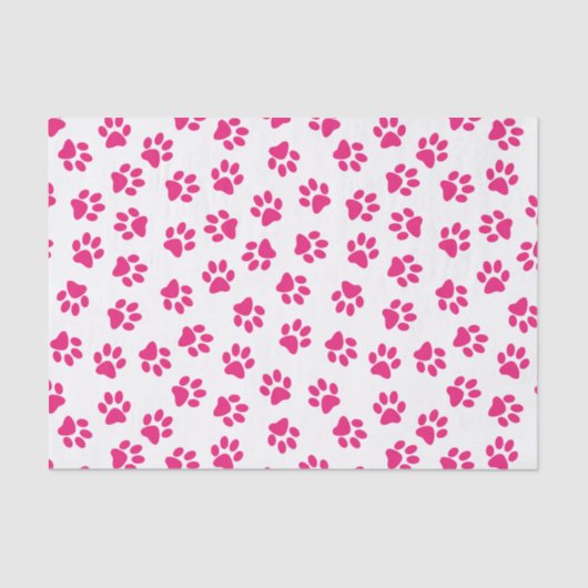 Patroon van poten, hondenpoten, roze poten tissuepapier (Voorkant)