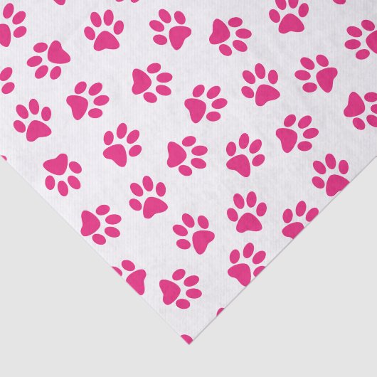 Patroon van poten, hondenpoten, roze poten tissuepapier (Detail)