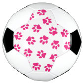 Patroon van poten, hondenpoten, roze poten voetbal (Gedraaid)