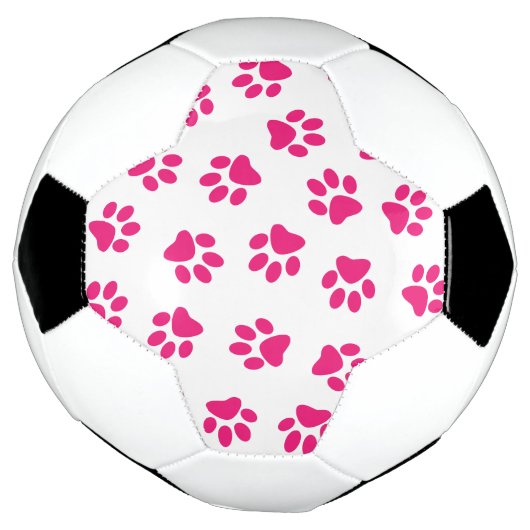 Patroon van poten, hondenpoten, roze poten voetbal (Gedraaid)