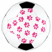 Patroon van poten, hondenpoten, roze poten voetbal (Voorkant)