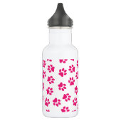 Patroon van poten, hondenpoten, roze poten waterfles  (Links)
