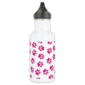 Patroon van poten, hondenpoten, roze poten waterfles  (Rechts)