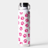 Patroon van poten, hondenpoten, roze poten waterfles (Achterkant)