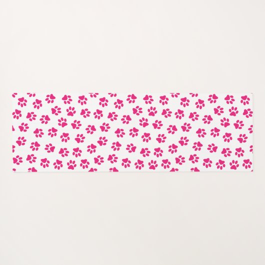 Patroon van poten, hondenpoten, roze poten yogamat (Achterkant (horizontaal))