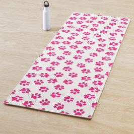 Patroon van poten, hondenpoten, roze poten yogamat