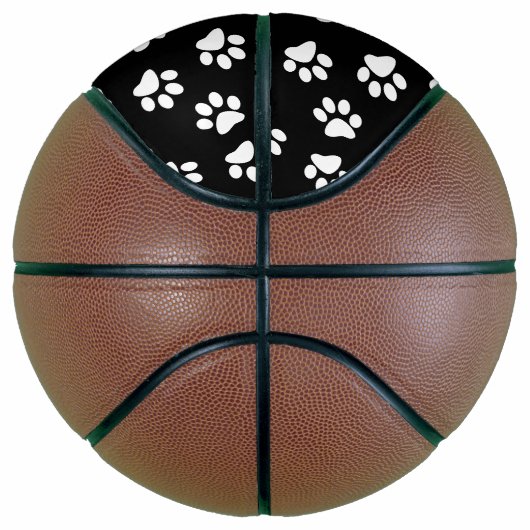 Patroon van poten, hondenpoten, witte poten basketbal (Rechts)
