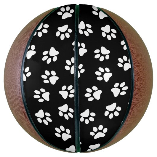 Patroon van poten, hondenpoten, witte poten basketbal (Verticaal)