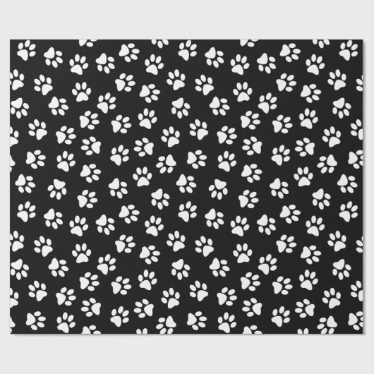 Patroon van poten, hondenpoten, witte poten cadeaupapier (Vlak)