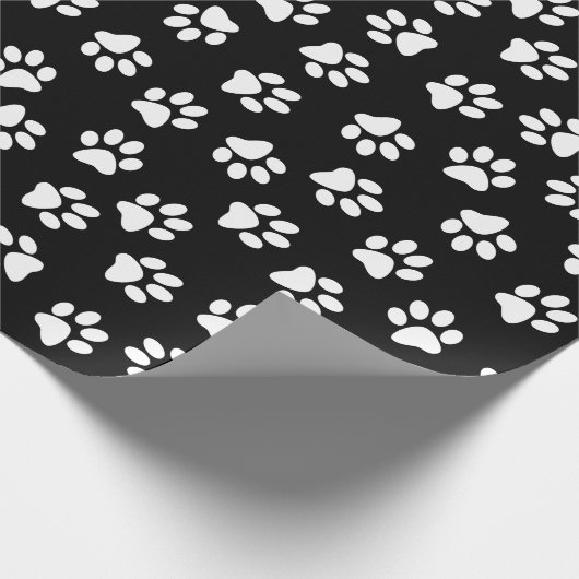 Patroon van poten, hondenpoten, witte poten cadeaupapier (Hoek)