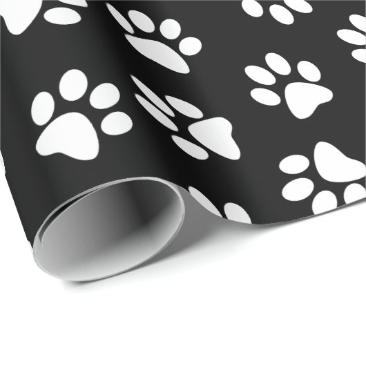 Patroon van poten, hondenpoten, witte poten cadeaupapier (Rol Hoek)