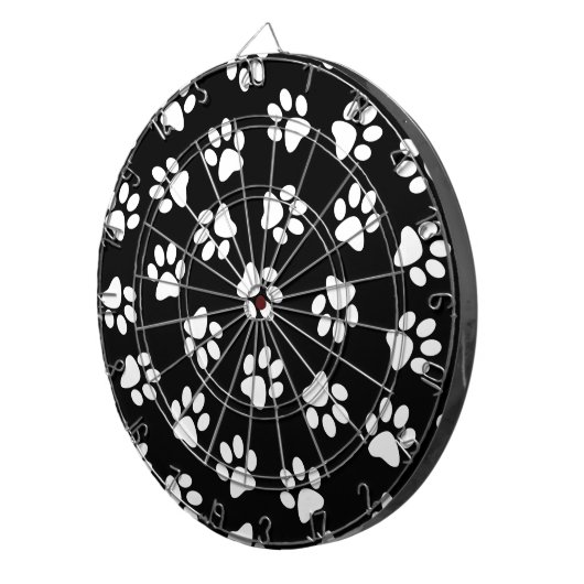 Patroon van poten, hondenpoten, witte poten dartbord (Voorkant Rechts)