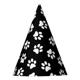 Patroon van poten, hondenpoten, witte poten feesthoedjes