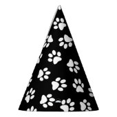 Patroon van poten, hondenpoten, witte poten feesthoedjes (Links)