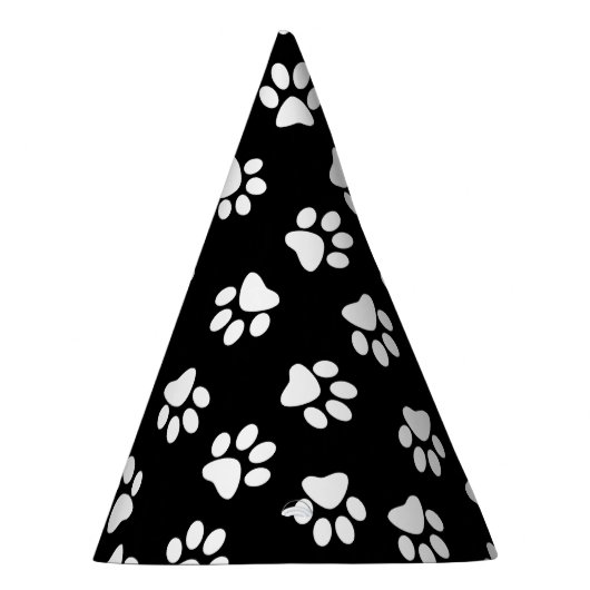 Patroon van poten, hondenpoten, witte poten feesthoedjes (Rechts)