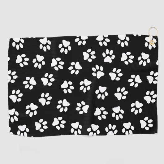 Patroon van poten, hondenpoten, witte poten golfhanddoek (Horizontaal)