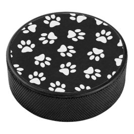 Patroon van poten, hondenpoten, witte poten hockey puck