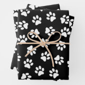 Patroon van poten, hondenpoten, witte poten inpakpapier vel (In situ)