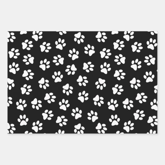 Patroon van poten, hondenpoten, witte poten inpakpapier vel (Voorkant)
