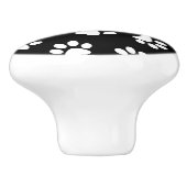 Patroon van poten, hondenpoten, witte poten keramische knop (Zijkant)