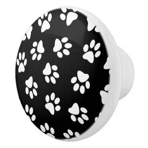 Patroon van poten, hondenpoten, witte poten keramische knop