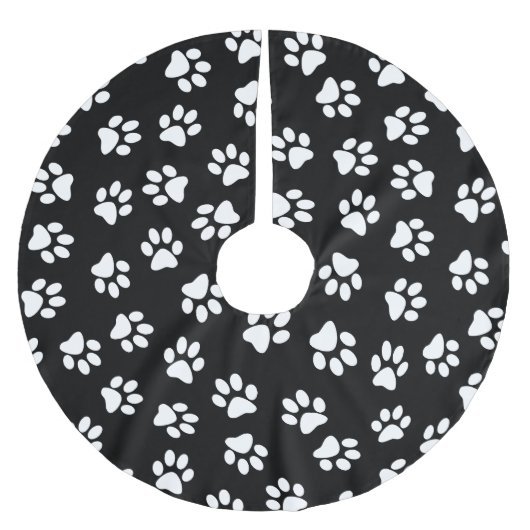 Patroon van poten, hondenpoten, witte poten kerstboom rok (Voorkant)