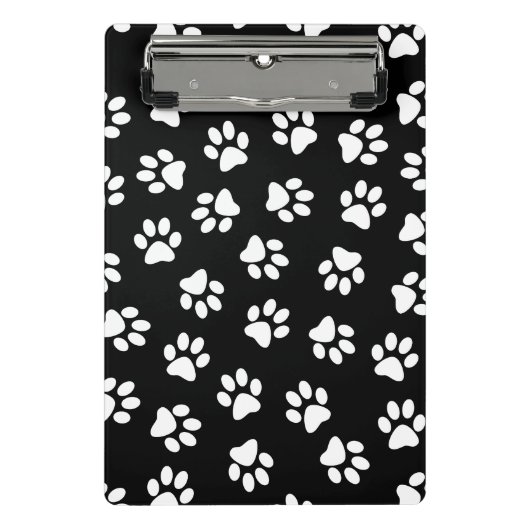 Patroon van poten, hondenpoten, witte poten mini klembord (Voorkant)