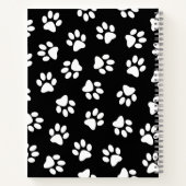 Patroon van poten, hondenpoten, witte poten notitieboek (Achterkant)