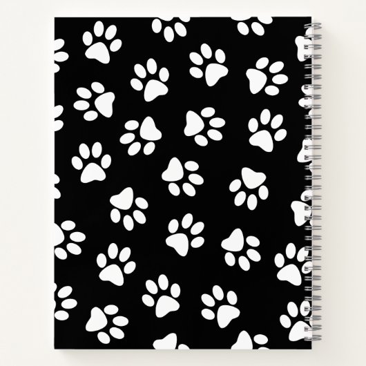 Patroon van poten, hondenpoten, witte poten notitieboek (Achterkant)