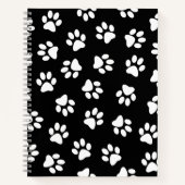 Patroon van poten, hondenpoten, witte poten notitieboek (Voorkant)