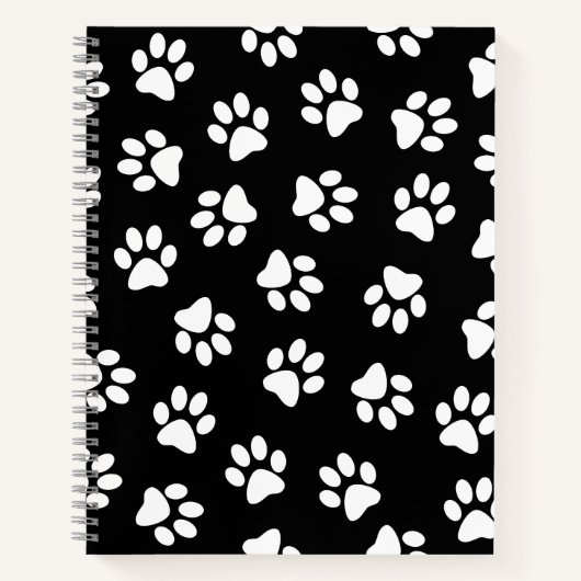 Patroon van poten, hondenpoten, witte poten notitieboek (Voorkant)