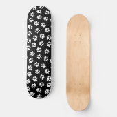Patroon van poten, hondenpoten, witte poten persoonlijk skateboard (Voorkant)