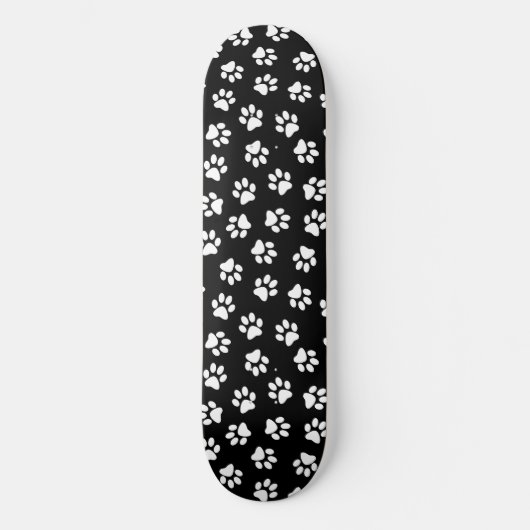 Patroon van poten, hondenpoten, witte poten persoonlijk skateboard (Voorkant)