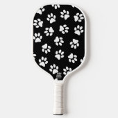 Patroon van poten, hondenpoten, witte poten pickleball paddle (Achterkant)