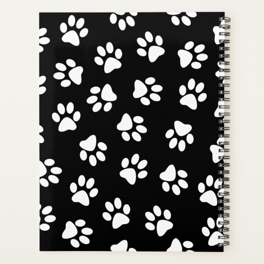Patroon van poten, hondenpoten, witte poten planner (Achterkant)