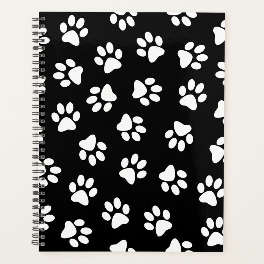 Patroon van poten, hondenpoten, witte poten planner (Voorkant)