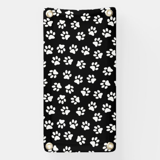 Patroon van poten, hondenpoten, witte poten spandoek (Verticaal)