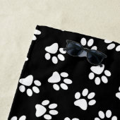 Patroon van poten, hondenpoten, witte poten strandlaken (In situ)