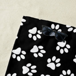 Patroon van poten, hondenpoten, witte poten strandlaken