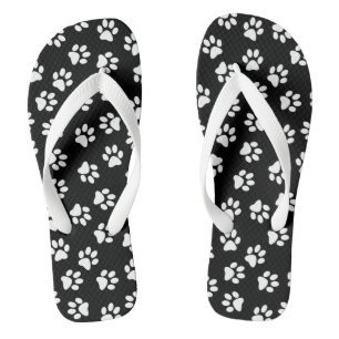 Patroon van poten, hondenpoten, witte poten teenslippers