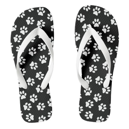 Patroon van poten, hondenpoten, witte poten teenslippers (Voetbed)