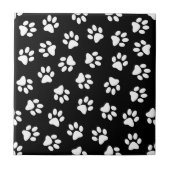 Patroon van poten, hondenpoten, witte poten tegeltje (Voorkant)