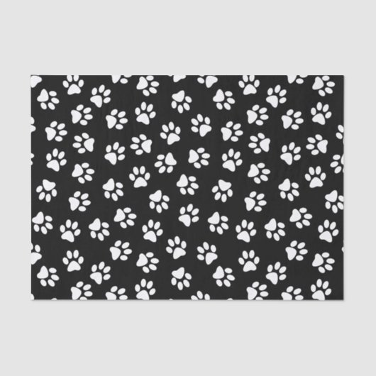 Patroon van poten, hondenpoten, witte poten tissuepapier (Voorkant)