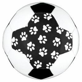 Patroon van poten, hondenpoten, witte poten voetbal