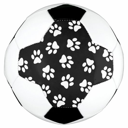 Patroon van poten, hondenpoten, witte poten voetbal (Voorkant)