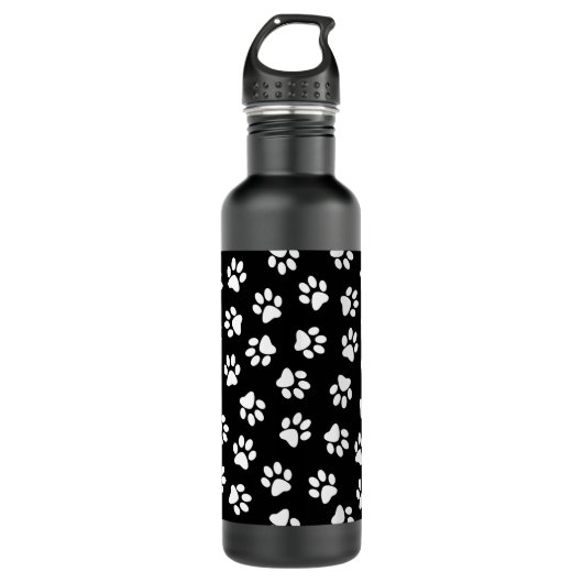 Patroon van poten, hondenpoten, witte poten waterfles (Voorkant)