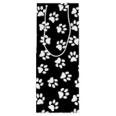 Patroon van poten, hondenpoten, witte poten wijn cadeautas (Achterkant)