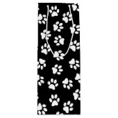 Patroon van poten, hondenpoten, witte poten wijn cadeautas (Voorkant)